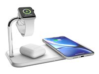 ZENS Dual+Watch Aluminium Wireless Charger - Trådløs ladematte + AC-strømadapter - 20 watt - Apple Fast Charge, FC - hvit - for Apple Watch ZEDC05W/00