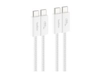 Belkin BoostCharge - USB-kabel - USB-C (hann) til USB-C (hann) - 1.5 m - Hurtiglading opptil 60W - hvit (en pakke 2) BBD008HQ05WH2PK