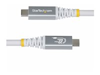 StarTech.com - USB-kabel - 24 pin USB-C (hann) til 24 pin USB-C (hann) - USB4 / Thunderbolt 3 / Thunderbolt 4 / DisplayPort 1.4 - 3.01 m - 4K 120 Hz støtte, robust, fleksibel - hvit CC3M20GUSB4CXW