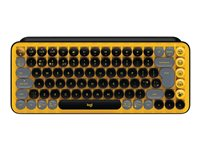 Logitech POP Keys - Tastatur - trådløs - Bluetooth 5.1, Bluetooth LE - QWERTY - US International - tastsvitsj: Brown Tactile - sprenging 920-010735