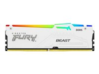 Kingston FURY Beast RGB - DDR5 - modul - 16 GB - DIMM 288-pin - 6000 MHz / PC5-48000 - CL30 - 1.4 V - ikke-bufret - on-die ECC - hvit KF560C30BWA-16