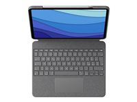 Logitech Combo Touch - Tastatur og folioveske - med styrepute - bakgrunnsbelyst - Apple Smart connector - QWERTY - US International - sand - for Apple 11-inch iPad Pro (1. generasjon, 2. generasjon, 3. generasjon) 920-010256