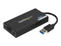 StarTech.com USB 3.0 to HDMI Adapter, 4K 30Hz Ultra HD, DisplayLink Certified, USB Type-A to HDMI Display Adapter Converter for Monitor, External Video & Graphics Card, Mac & Windows - USB to HDMI Adapter (USB32HD4K) - Adapterkabel - TAA-samsvar - USB-type A hann til HDMI hunn - 20 cm - svart - USB-strøm + lyd - for P/N: HDDVIMM3, HDMM12, HDMM15, HDMM1MP, HDMM2MP, HDMM3, HDMM3MP, HDMM50A, HDMM6, HDPMM50 USB32HD4K