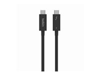 Belkin CONNECT - Thunderbolt-kabel - 24 pin USB-C (hann) reversibel til 24 pin USB-C (hann) reversibel - Thunderbolt 4 - 2 m - aktiv, USB Power Delivery (100 W) - for P/N: INC006TTSGY INZ002BT2MBK