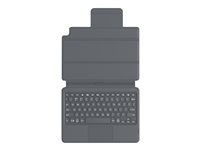 ZAGG Pro Keys with Trackpad - Tastatur og folioveske - bakgrunnsbelyst - Bluetooth - Nordisk - svart/grå tastatur, svart/grå boks - for Apple 10.2-inch iPad (7. generasjon, 8. generasjon, 9. generasjon) 103407958