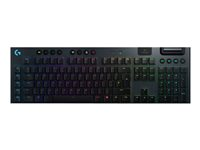 Logitech Gaming G915 - Tastatur - bakgrunnsbelyst - trådløs - USB, Bluetooth, 2.4 GHz - Pan Nordic - tastsvitsj: GL Clicky - svart 920-009108