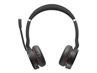 Jabra Evolve 75 SE MS Stereo - Hodesett - on-ear - Bluetooth - trådløs - aktiv støydemping - USB - med ladestativ - Certified for Microsoft Teams - for LINK 380a MS 7599-842-199