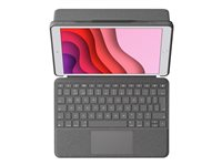 Logitech Combo Touch - Tastatur og folioveske - med styrepute - bakgrunnsbelyst - Apple Smart connector - QWERTY - Storbritannia - grafitt - for Apple 10.2-inch iPad (7. generasjon, 8. generasjon, 9. generasjon) 920-009629