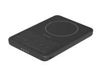 Belkin BoostCharge - Trådløs nødlader - slank - 5000 mAh - 15 watt - Fast Charge (USB-C) - på kabel: USB-C - svart BPD010HQBK