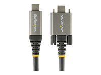 StarTech.com 20" 50cm Side Screw Locking USB C Cable 10Gbps, USB 3.1/3.2 Gen 2 Type-C Cable, 100W (5A) Power Delivery Charging, DP Alt Mode, Dual Screw Lock, USB-C to C Cord, Charge/Sync - Thunderbolt 3 Compatible - USB-kabel - 24 pin USB-C (hann) rett/låsende til 24 pin USB-C (hann) rett - USB 3.2 Gen 2 / DisplayPort 1.4 /Thunderbolt 3 - 50 cm - 4K-støtte - svart, grå USB31CCSLKV50CM
