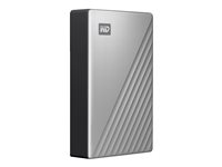 WD My Passport Ultra WDBFTM0040BSL - Harddisk - kryptert - 4 TB - ekstern (bærbar) - USB 3.0 (USB-C kontakt) - 256-bit AES - sølv WDBFTM0040BSL-WESN