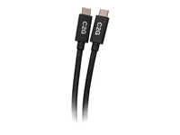 C2G 3.3ft (1m) USB-C Male to USB-C Male Cable (20V 5A) - USB4 (40Gbps) - USB-kabel - 24 pin USB-C (hann) til 24 pin USB-C (hann) - USB 2.0 / USB 3.2 / USB4 / Thunderbolt 3 - 20 V - 5 A - 1 m - USB Power Delivery (100 W), reversible kontakter, gullglimtkontakter, 8K-støtte - svart C2G28878