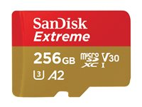 SanDisk Extreme - Flashminnekort - 256 GB - A2 / Video Class V30 / UHS-I U3 / Class10 - microSDXC UHS-I SDSQXAV-256G-GN6GN