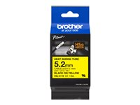 Brother HSe-611E - Svart på gult - Rull (0,52 cm x 1,5 m) 1 kassett(er) hengeboks - varmekrympetape - for P-Touch PT-D800, PT-E300, PT-E310, PT-E550, PT-P700, PT-P750, PT-P900, PT-P950 HSE611E