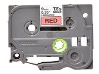 Brother TZe-421 - Standardklebemiddel - svart på rødt - Rull (0,9 cm x 8 m) 1 kassett(er) laminert teip - for Brother PT-D210, D600, H110; P-Touch PT-1005, 1880, E310, E800; P-Touch Cube Plus PT-P710 TZE421