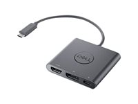 Dell Adapter USB-C to HDMI/DP with Power Pass-Through - Video adapter - 24 pin USB-C hann til HDMI, DisplayPort, USB-C (kun strøm) hunn - 18 cm - 4K-støtte, strømgjennomgang DBQAUANBC070