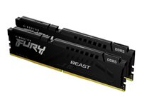 Kingston FURY Beast - DDR5 - sett - 64 GB: 2 x 32 GB - DIMM 288-pin - 6000 MHz / PC5-48000 - CL30 - 1.4 V - ikke-bufret - on-die ECC - svart KF560C30BBK2-64