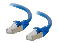 C2G Cat6a Booted Shielded (STP) Network Patch Cable - Koblingskabel - RJ-45 (hann) til RJ-45 (hann) - 5 m - STP - CAT 6a - formstøpt, uten hindringer, flertrådet - blå 89912