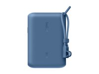 Belkin BoostCharge - Strømbank - med skjerm - 10000 mAh - 20 watt - PD - 2 utgangskontakter (USB-C) - på kabel: USB-C - blå BPB027HQBL