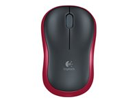 Logitech M185 - Mus - optisk - trådløs - 2.4 GHz - USB trådløs mottaker - rød 910-002240