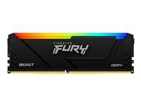 Kingston FURY Beast RGB - DDR4 - modul - 16 GB - DIMM 288-pin - 2666 MHz - CL16 - 1.2 V - ikke-bufret - on-die ECC - svart KF426C16BB2A/16