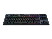 Logitech G915 TKL Tenkeyless LIGHTSPEED Wireless RGB Mechanical Gaming Keyboard - Tastatur - bakgrunnsbelyst - USB, Bluetooth, 2.4 GHz - Nordisk - tastsvitsj: GL Clicky - karbon 920-009534