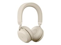 Jabra Evolve2 75 - Hodesett - on-ear - Bluetooth - trådløs - aktiv støydemping - USB-A - lydisolerende - beige - Certified for Microsoft Teams 27599-999-998