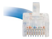 C2G Cat5e Non-Booted Unshielded (UTP) Network Patch Cable - Koblingskabel - RJ-45 (hann) til RJ-45 (hann) - 50 cm - UTP - CAT 5e - flertrådet, uniboot - blå 83020