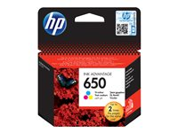 HP 650 - Farge (cyan, magenta, gul) - original - blekkpatron - for Deskjet Ink Advantage 2515, Ink Advantage 3515 CZ102AE#BHK