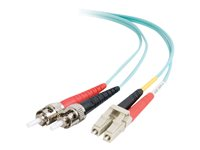 C2G LC-ST 10Gb 50/125 OM3 Duplex Multimode PVC Fiber Optic Cable (LSZH) - Nettverkskabel - ST flermodus (hann) til LC multimodus (hann) - 20 m - 20 m - fiberoptisk - dupleks - 50 / 125 mikroner - OM3 - halogenfri - akvamarin 85547