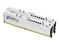 Kingston FURY Beast - DDR5 - sett - 32 GB: 2 x 16 GB - DIMM 288-pin - 6000 MT/s / PC5-48000 - CL36 - 1.35 V - ikke-bufret - on-die ECC - hvit KF560C36BWE2K2-32