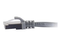 C2G Cat6a Booted Shielded (STP) Network Patch Cable - Koblingskabel - RJ-45 (hann) til RJ-45 (hann) - 30 cm - STP - CAT 6a - formstøpt, uten hindringer, flertrådet - grå 89921