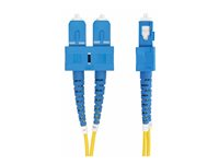 StarTech.com 3m (9.8ft) SC to SC (UPC) OS2 Single Mode Duplex Fiber Optic Cable, 9/125µm, Laser Optimized, 40G/100G Zipcord, Bend Insensitive, Low Insertion Loss - LSZH Fiber Patch Cord (SMDOS2SCSC3M) - Koblingskabel - SC/UPC-enkeltmodus (hann) til SC/UPC-enkeltmodus (hann) - 3 m - 2 mm - fiberoptisk - dupleks - 9 / 125 micron - OS1/OS2 - halogenfri - gul SMDOS2SCSC3M