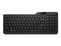 HP 475 - Tastatur - dobbelmodus, multi-enhets, kompakt, 2-sonersoppsett, lavprofils tastebevegelse, 12 programmerbare knapper - trådløs - 2.4 GHz, Bluetooth 5.3 - Pan Nordic - kullsort 7N7B9AA#UUW