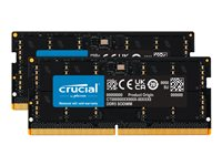 Crucial - DDR5 - sett - 64 GB: 2 x 32 GB - SO DIMM 262-pin - 4800 MHz / PC5-38400 - CL40 - 1.1 V - ikke-bufret - ikke-ECC CT2K32G48C40S5