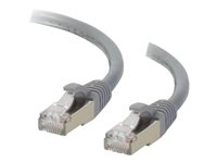 C2G Cat6a Booted Shielded (STP) Network Patch Cable - Koblingskabel - RJ-45 (hann) til RJ-45 (hann) - 30 cm - STP - CAT 6a - formstøpt, uten hindringer, flertrådet - grå 89921