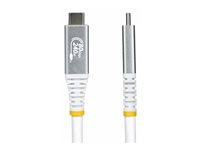 StarTech.com - USB-kabel - 24 pin USB-C (hann) til 24 pin USB-C (hann) - USB4 / Thunderbolt / DisplayPort 2.1 - 1.01 m - 4K 120 Hz støtte, 8K 60Hz støtte, utvidet effektområde (EPR), støtte for Power Delivery 3,1 - hvit CC1M80GUSB4CABLEW
