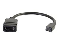 C2G HDMI Micro to HDMI Adapter Converter Dongle - HDMI-adapter - HDMI hunn til 19 pin micro HDMI Type D hann - 20.3 cm - dobbeltisolert - svart 80510