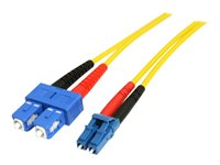 StarTech.com 7m Fiber Optic Cable - Single-Mode Duplex 9/125 - LSZH - LC/SC - OS1 - LC to SC Fiber Patch Cable (SMFIBLCSC7) - Koblingskabel - SC-enkeltmodus (hann) til LC-enkeltmodus (hann) - 7 m - fiberoptisk - dupleks - 9 / 125 micron - OS1 - formstøpt - gul SMFIBLCSC7