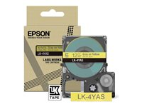 Epson LabelWorks LK-4YAS - Grått på gult - Rull (1,2 cm x 8 m) 1 kassett(er) hengeboks - tapepatron - for LabelWorks LW-C410, LW-C610 C53S672104