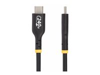 StarTech.com 1m USB C Charging Cable, USB-IF Certified USB-C Cable, 240W - USB-kabel - USB-C (hann) til USB-C (hann) - USB 2.0 - 48 V - 5 A - 1 m - utvidet effektområde (EPR), USB Power Delivery (240 W), støtte for Power Delivery 3,1 - svart USB2EPR1M
