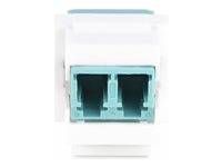 StarTech.com LC to LC Coupler, LC Fiber Coupler, LC/UPC Keystone Jack, Fiber Optic LC Keystone Coupler for Patch Panel - LC to LC Duplex (DMFKSLCLCCOUPLER) - Nettverkkopler - LC-enkeltmodus / LC-multimodus (hunn) til LC-enkeltmodus / LC-multimodus (hunn) - fiberoptisk - dupleks - 9 / 50 / 62,5 /125 mikron - OM1/OM2/OM3/OM4/OM5/OS1/OS2 - passiv, Keystone-jakk - hvit DMFKSLCLCCOUPLER