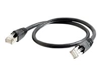 C2G Cat6a Booted Shielded (STP) Network Patch Cable - Koblingskabel - RJ-45 (hann) til RJ-45 (hann) - 0.5 m - STP - CAT 6a - formstøpt, uten hindringer, flertrådet - svart 89914