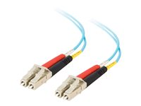 C2G LC-LC 10Gb 50/125 OM3 Duplex Multimode PVC Fiber Optic Cable (LSZH) - Nettverkskabel - LC multimodus (hann) til LC multimodus (hann) - 15 m - 15 m - fiberoptisk - dupleks - 50 / 125 mikroner - OM3 - halogenfri - akvamarin 85555