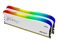 Kingston FURY Beast - RGB Special Edition - DDR4 - sett - 16 GB: 2 x 8 GB - DIMM 288-pin - 3200 MT/s / PC4-25600 - CL16 - 1.35 V - ikke-bufret - ikke-ECC - hvit KF432C16BWAK2/16