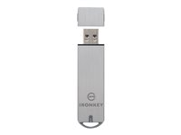 IronKey Basic S1000 - USB-flashstasjon - kryptert - 16 GB - USB 3.0 - FIPS 140-2 Level 3 - TAA-samsvar IKS1000B/16GB