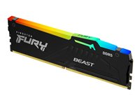 Kingston FURY Beast RGB - DDR5 - modul - 16 GB - DIMM 288-pin - 6000 MHz / PC5-48000 - CL30 - 1.4 V - ikke-bufret - on-die ECC - svart KF560C30BBEA-16