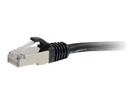 C2G Cat6a Booted Shielded (STP) Network Patch Cable - Koblingskabel - RJ-45 (hann) til RJ-45 (hann) - 30 cm - STP - CAT 6a - formstøpt, uten hindringer, flertrådet - svart 89931