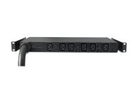 APC Basic Rack PDU - Strømfordelerenhet (kan monteres i rack) - AC 400 V - 22 kW - 3-faset - inngang: IEC 60309 - utgangskontakter: 6 (IEC 60320 C19) - 2.44 m kabel - svart - for P/N: SCL400RMJ1U, SCL500RMI1UC, SCL500RMI1UNC, SMTL1000RMI2UC, SMTL750RMI2UC AP7526