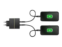 OtterBox Wall Charger - Strømadapter - 50 watt - 3 A - PD 3.0, USB BC 1.2 - 2 utgangskontakter (24 pin USB-C) - svart glimt 78-52724